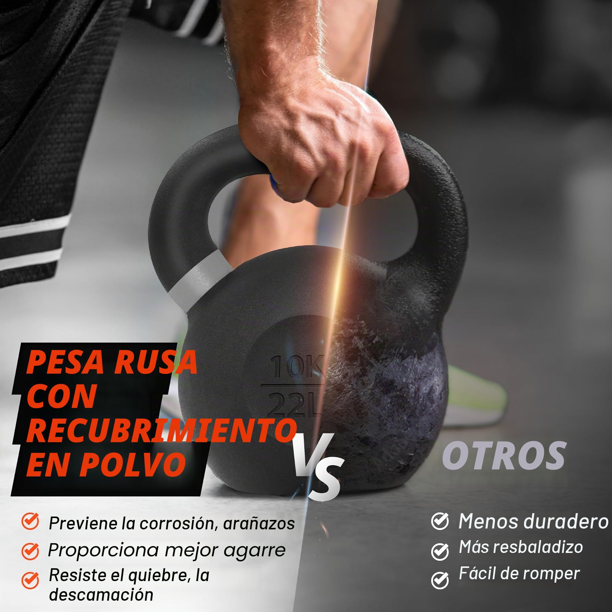 Yes4All 4-32kg Pesa Rusa recubierto de polvo con mango ancho, Kettlebell de competición