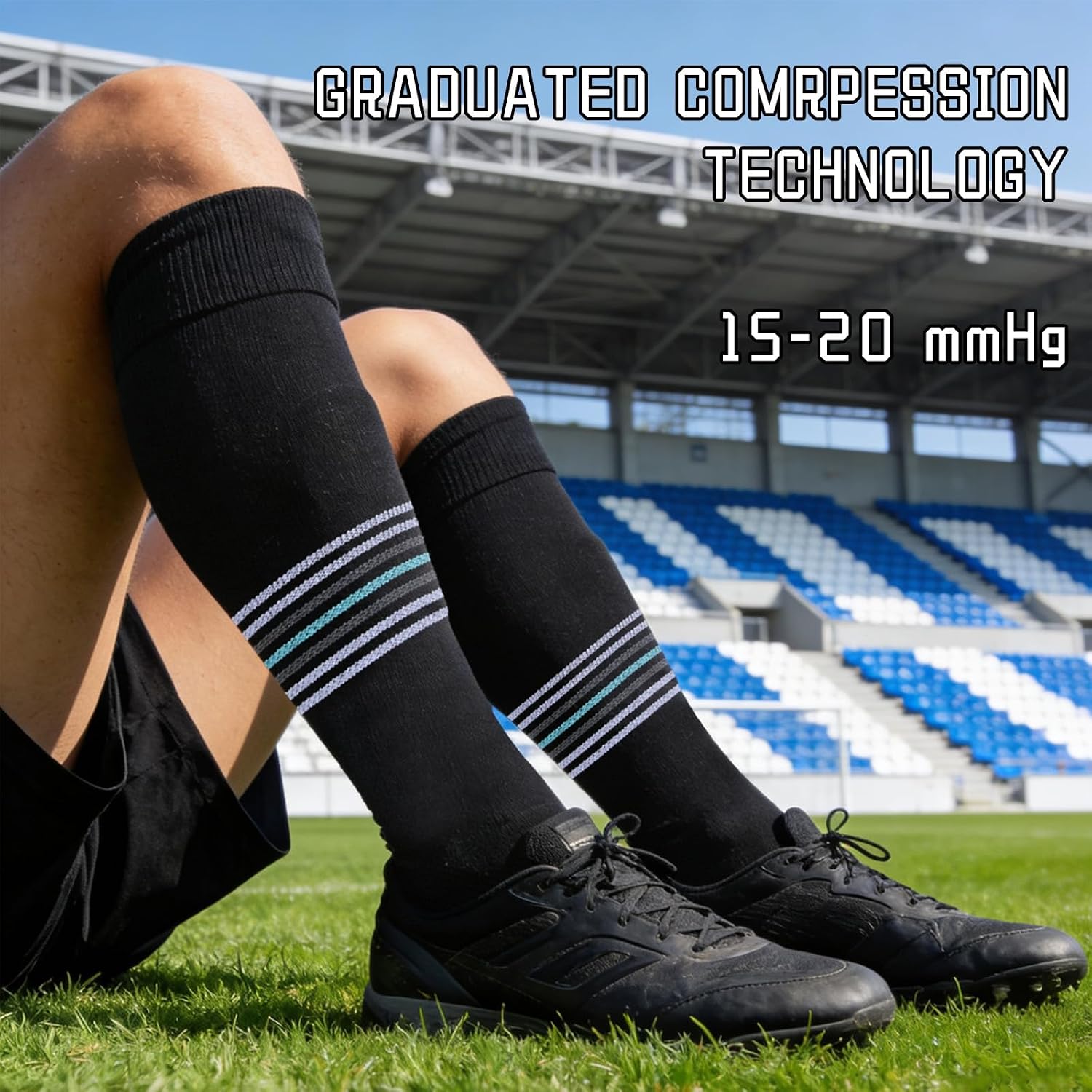 6 Pairs Compression Socks for Women & Men –, Ideal for Running, Cycling, Sports & Everyday Comfort