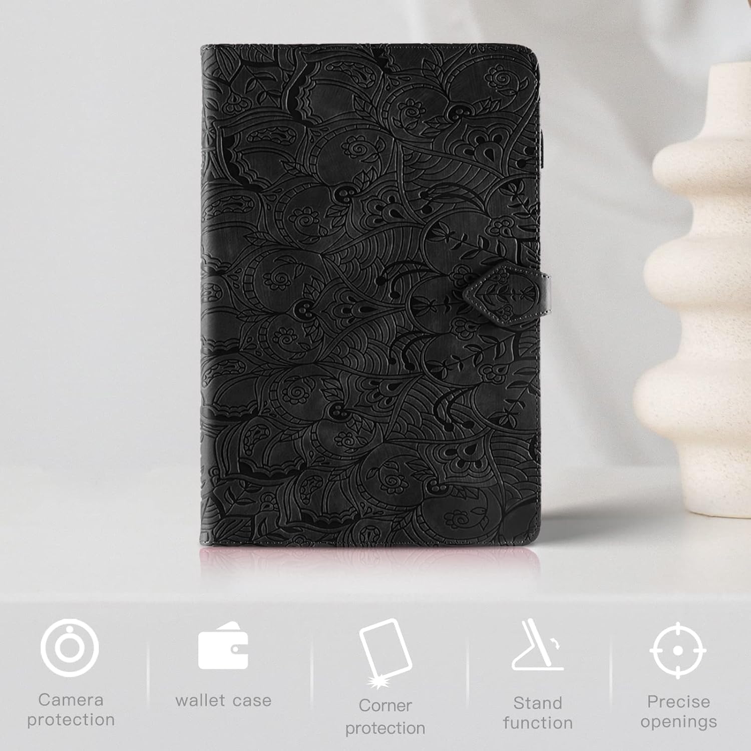 Case for Samsung Galaxy Tab A11 Plus 11 Inch 2025 Tablet Cover PU Leather Magnetic Closure Protective Card Slots Wallet for Samsung Galaxy Tab A9 Plus 11 Inch 2023 Black