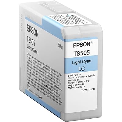 Epson C13T850500 Cartouche d'encre d'origine Cyan Amazon Dash Replenishment est prêt, L, Noir