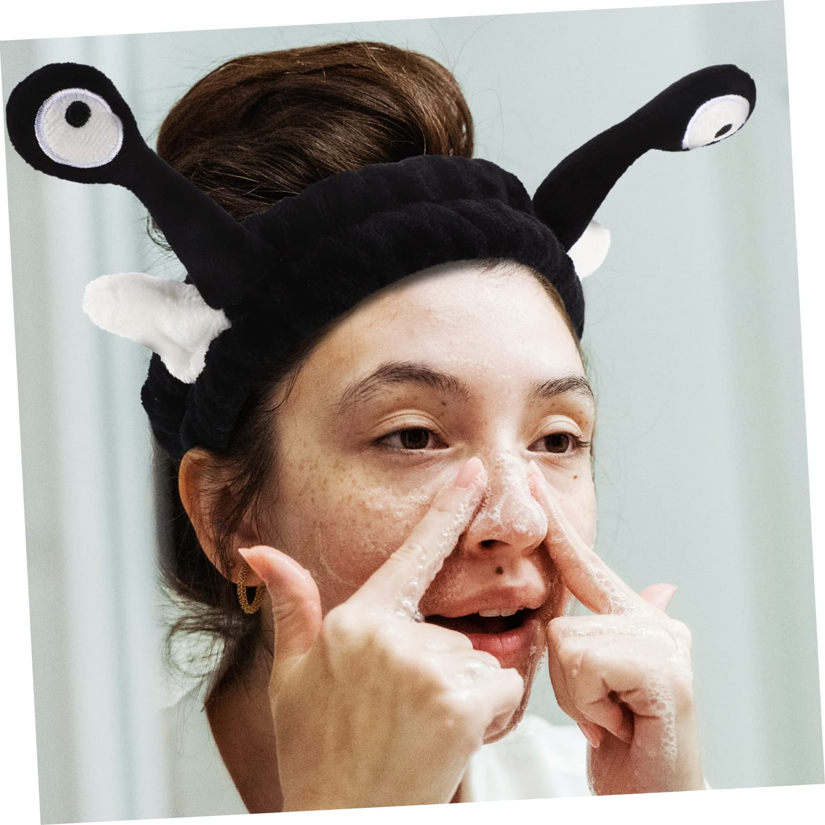 Beaupretty 5 Piezas Diadema De Felpa Diadema De Lavado De Cara De Niña Diadema Alienígena Toallas para Lavar La Cara Diadema De Maquillaje para Dibujos Animados Perder Cinta De Limpieza