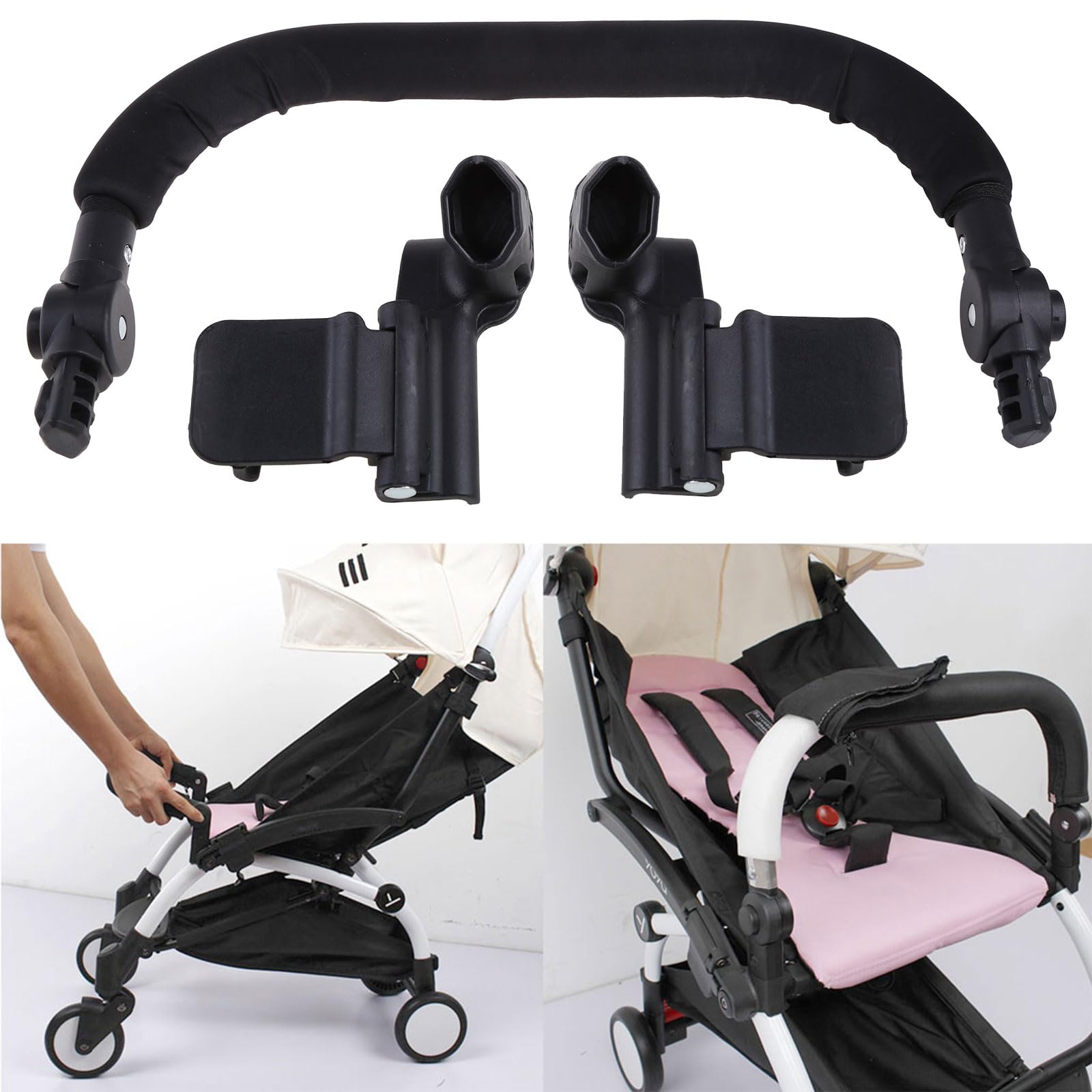 Schutzlenker für Kinderwagen, verstellbarer Griff für Kinderwagen, Armlehne, Stoßstange, geeignet für die meisten Kinderwagen
