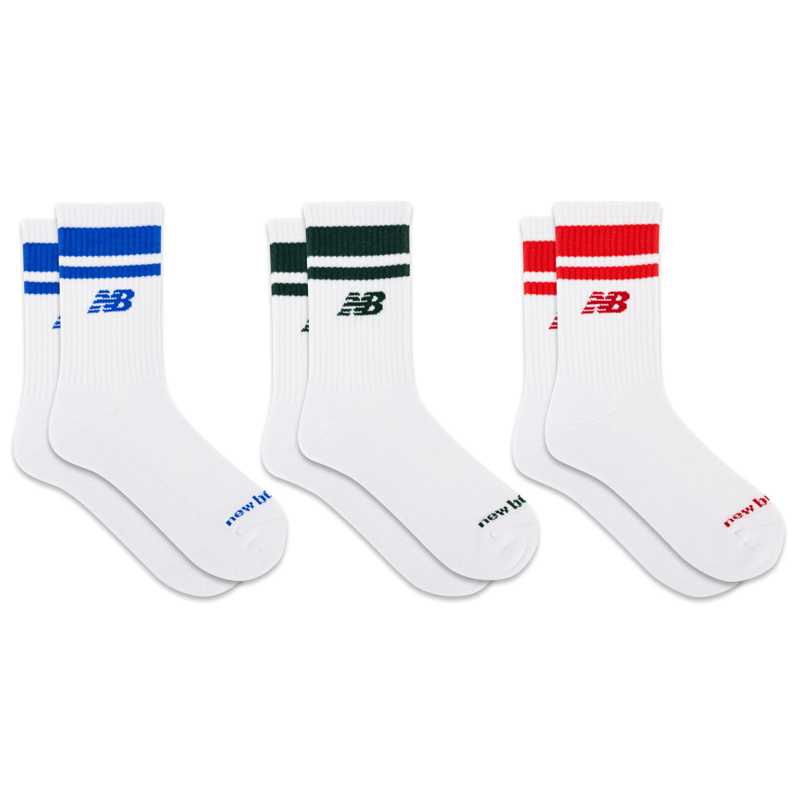 New Balance Organic Cotton Crew Socks - 3 Pairs - Arch Support SPORT ESSENTIALS CREW SOC Unisex - Adulto