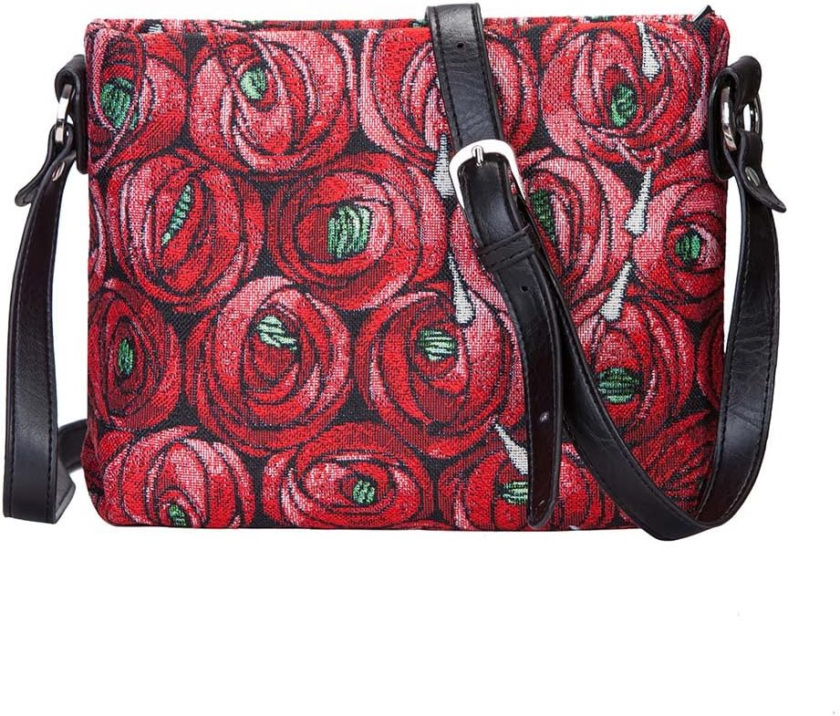 Signare Tapestry Crossbody Bag Small Shoulder Bag for Women with Floral Design