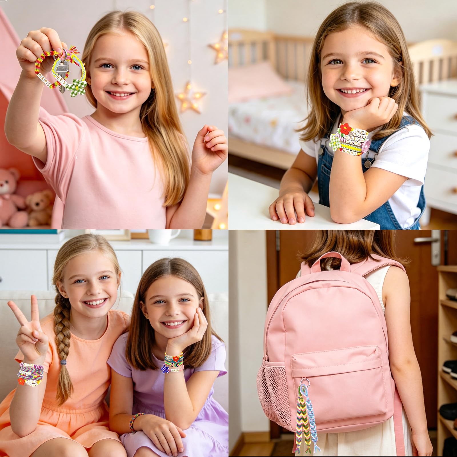 Hzitcigm Kit Pulseras de la Amistad Niñas 6 7 8 9 10 11 12 Años, Set Creación Pulseras con Cuentas de Letras, Bisutería para Hacer, Regalo Creativo Niña Cumpleaños Navidad Semana Santa