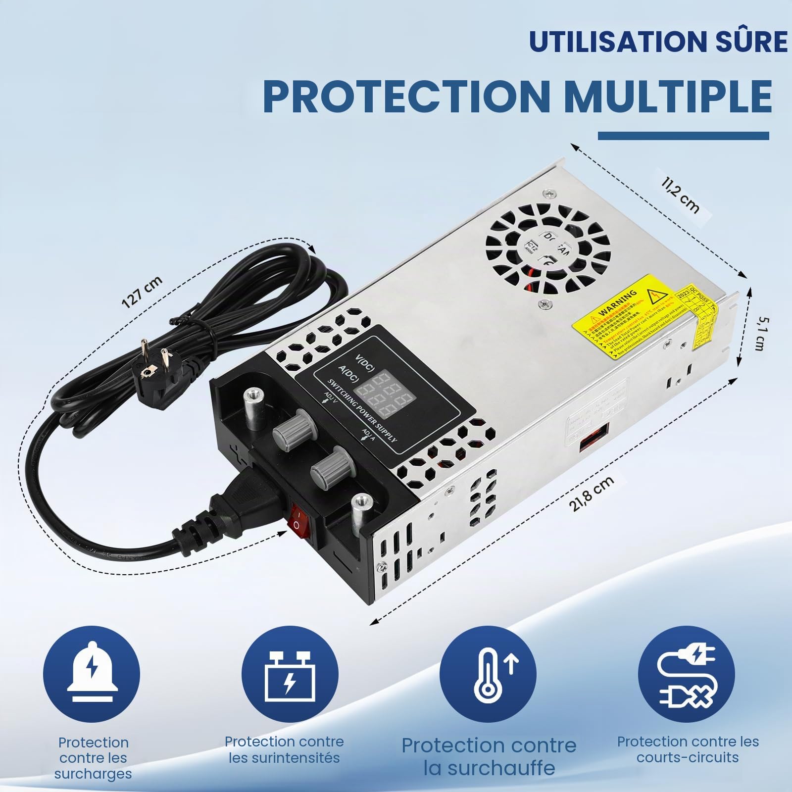 Réglable Alimentation DC 0-24V 25A 600W Transformateur 220V CA à CC 0-24V 0-25A Convertisseur 600W Alimentation Avec LED affichage Affiche clairement l'appareil sortie tension et courant