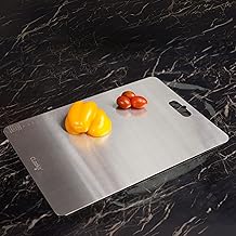 Clazkit Large Stainless Steel Chopping Cutting Board Vegetable,Fruit,Bread & Meat Durable Safe & Heavy Duty (360 x 250 x 1mm)