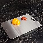 Clazkit Large Stainless Steel Chopping Cutting Board Vegetable,Fruit,Bread & Meat Durable Safe & Heavy Duty (360 x 250 x 1mm)