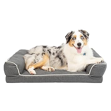 Our Pets Quilted 3?�? Memory Foam Dog Couch Dog Beds (Soft & Versatile Washable Dog Bed Cover. Perfect Dog Bed and Calming Dog Bed with Nonslip Bottom) Large Dog Bed Size Measures 24