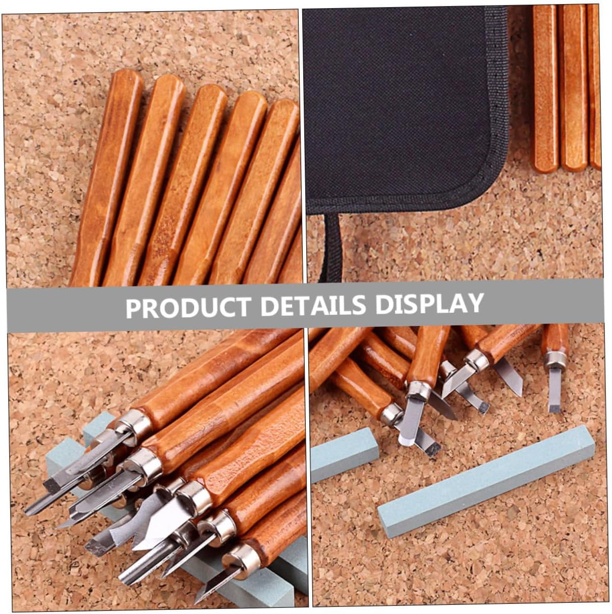 STOBOK Grindstone Tool Kit for Stone Carving Wood Carving Set Non-slip Handle