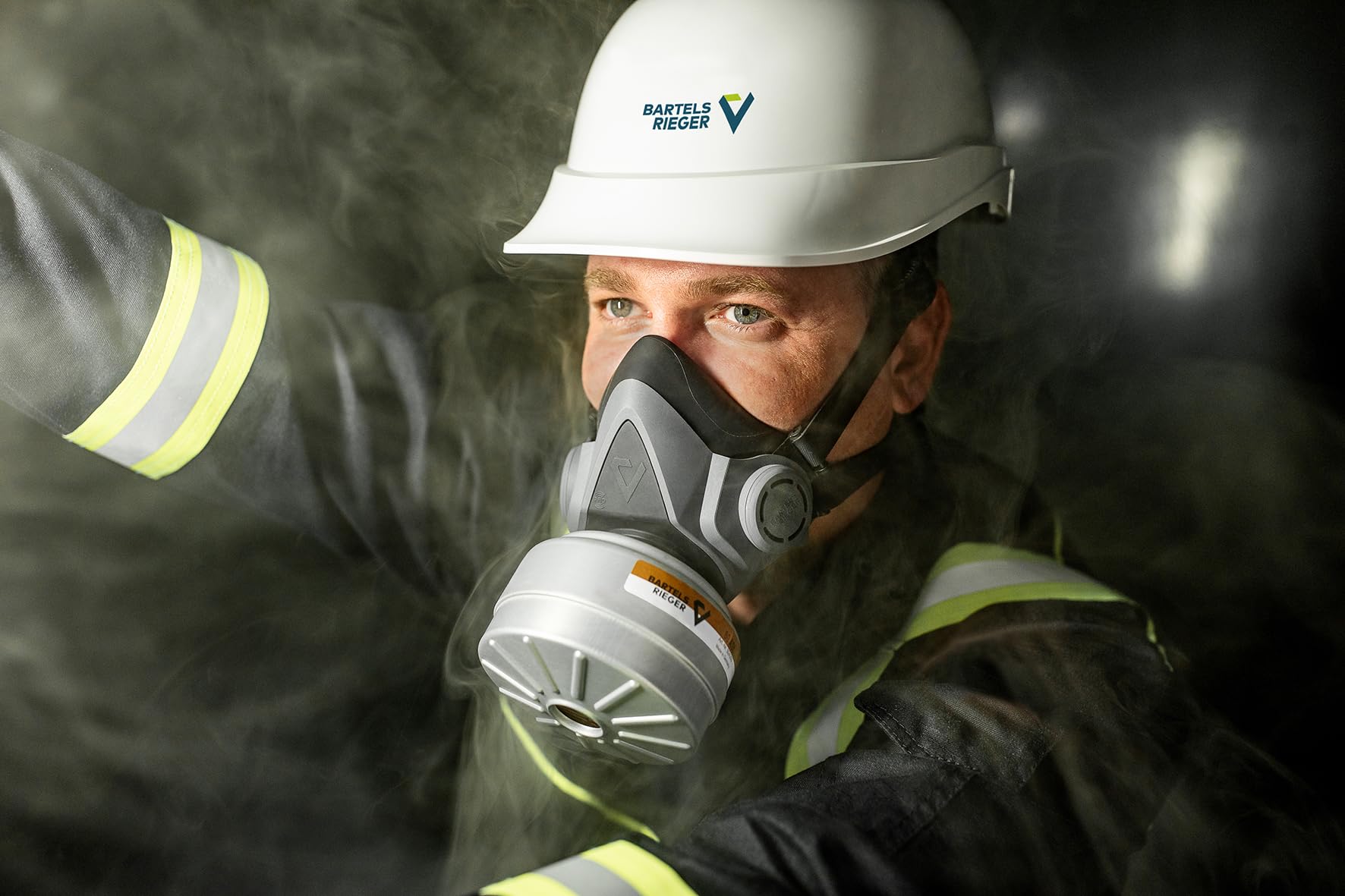 BartelsRieger Atemschutzmaske Halbmaske BariMask HF nach EN 140:1998 | Atemschutz-Halbmaske mit Rd40 Rundgewindeanschluss für Gas-, Partikel- & Kombinationsfilter, für Industrie, Handwerk & Bau