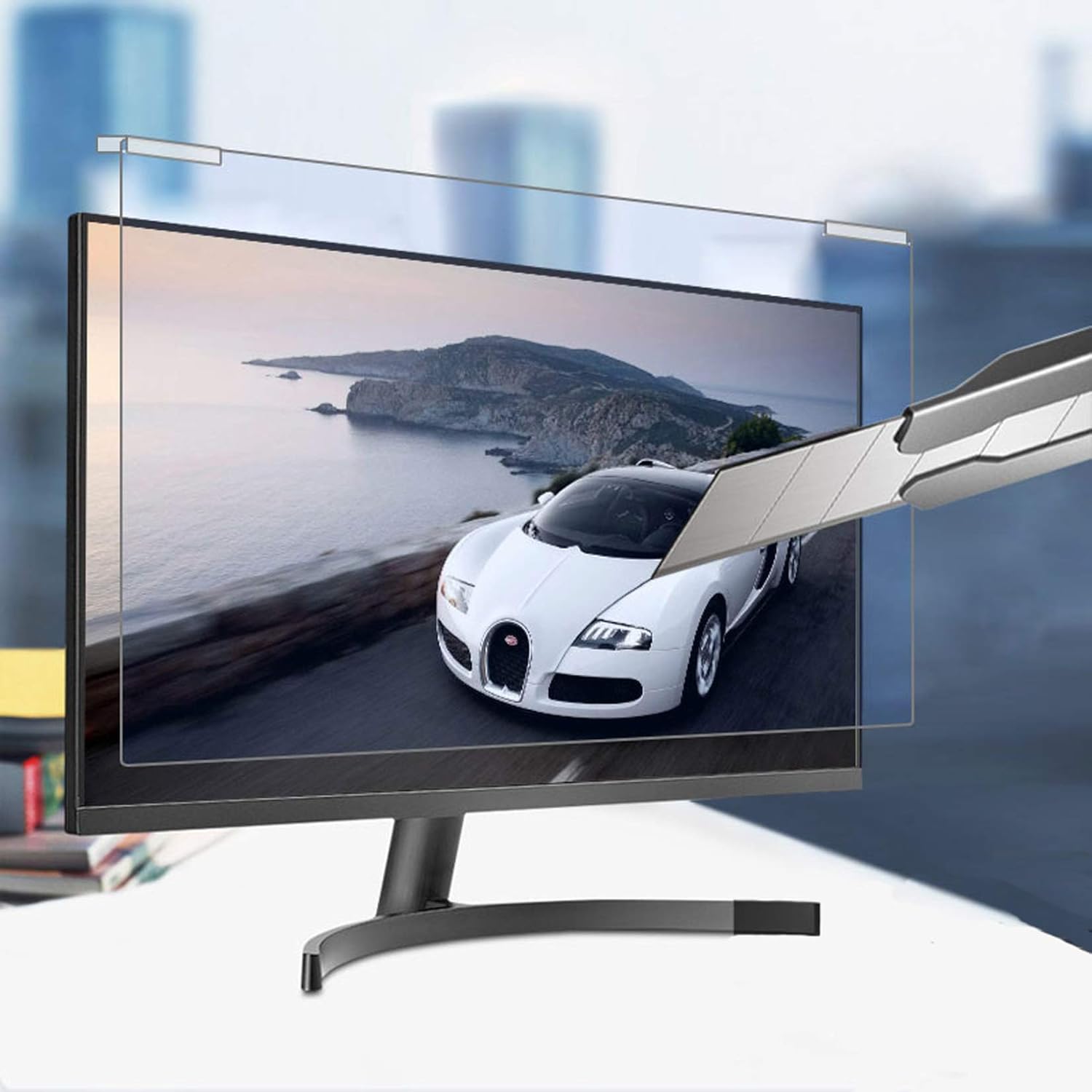 WLWLEO Anti Blue Light Screen Protector for Laptop/Desktop Computer Hang Acrylic Protector Film Anti-Scratch Anti-Glare Screen Protector Film for 17"-28" Monitors