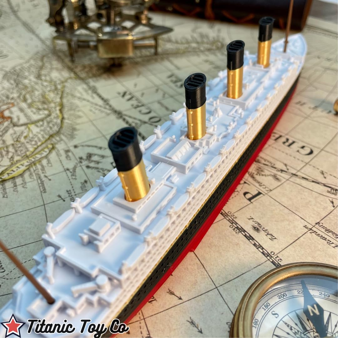TitanicToyCo Modèle de Navire RMS Olympic, 1 Pied de Longueur, Entièrement Assemblé, Jouets Titanic pour Enfants, Navire Titanic, Topper de Gâteau Titanic, Figurine Titanic, Bateau Titanic, Britannic
