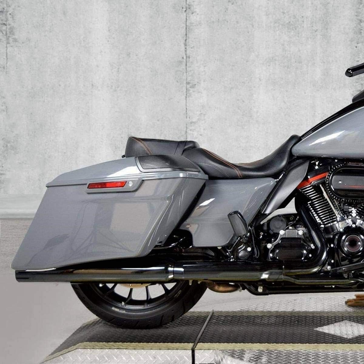 TCMT 4" Gunship Gray Stretched Hard Saddlebags Trunk Fit For Harley 2014-2025 CVO Road King Road Street Glide Electra Glide Ultra Limited Pack
