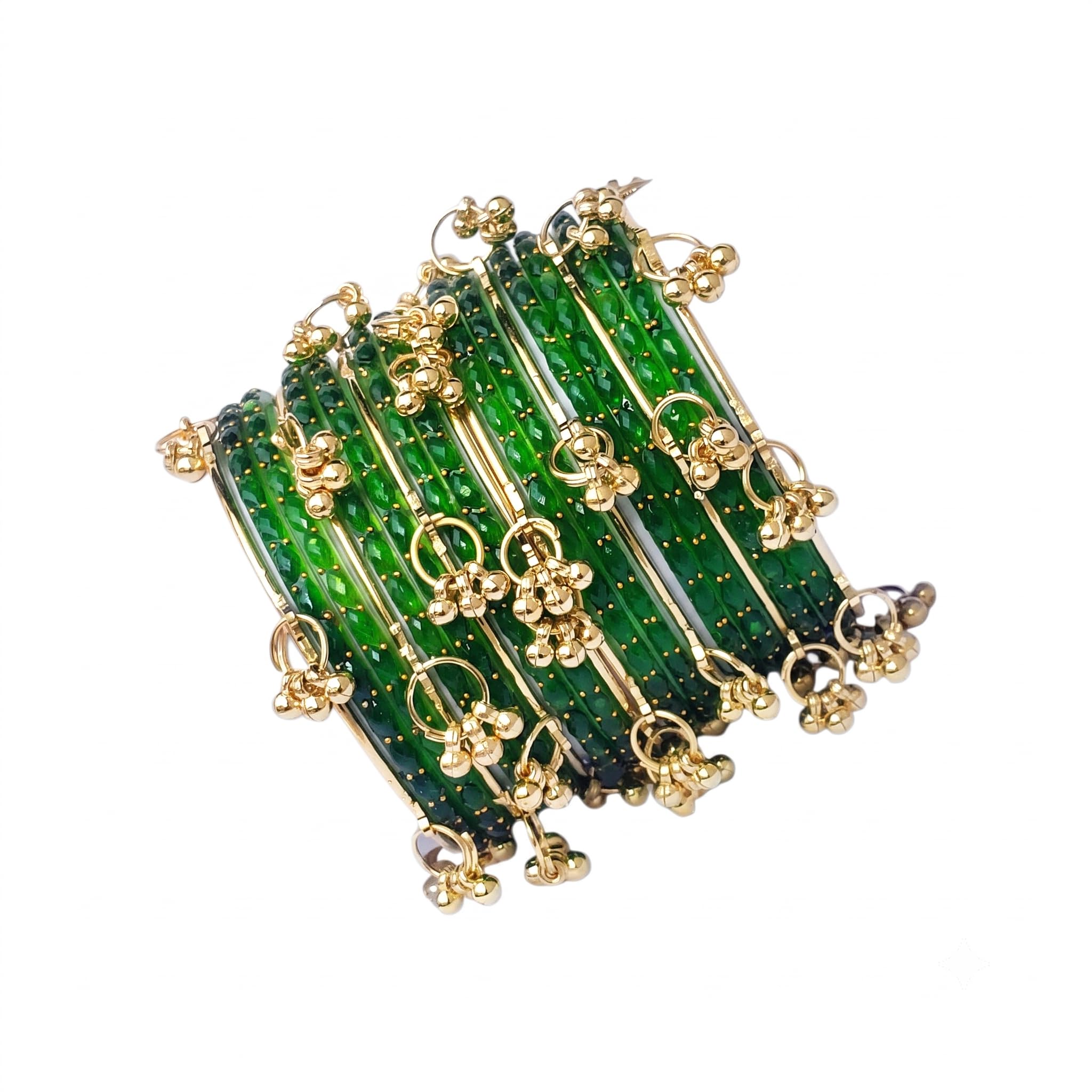 kashmiri green glass bangle for women-image-38