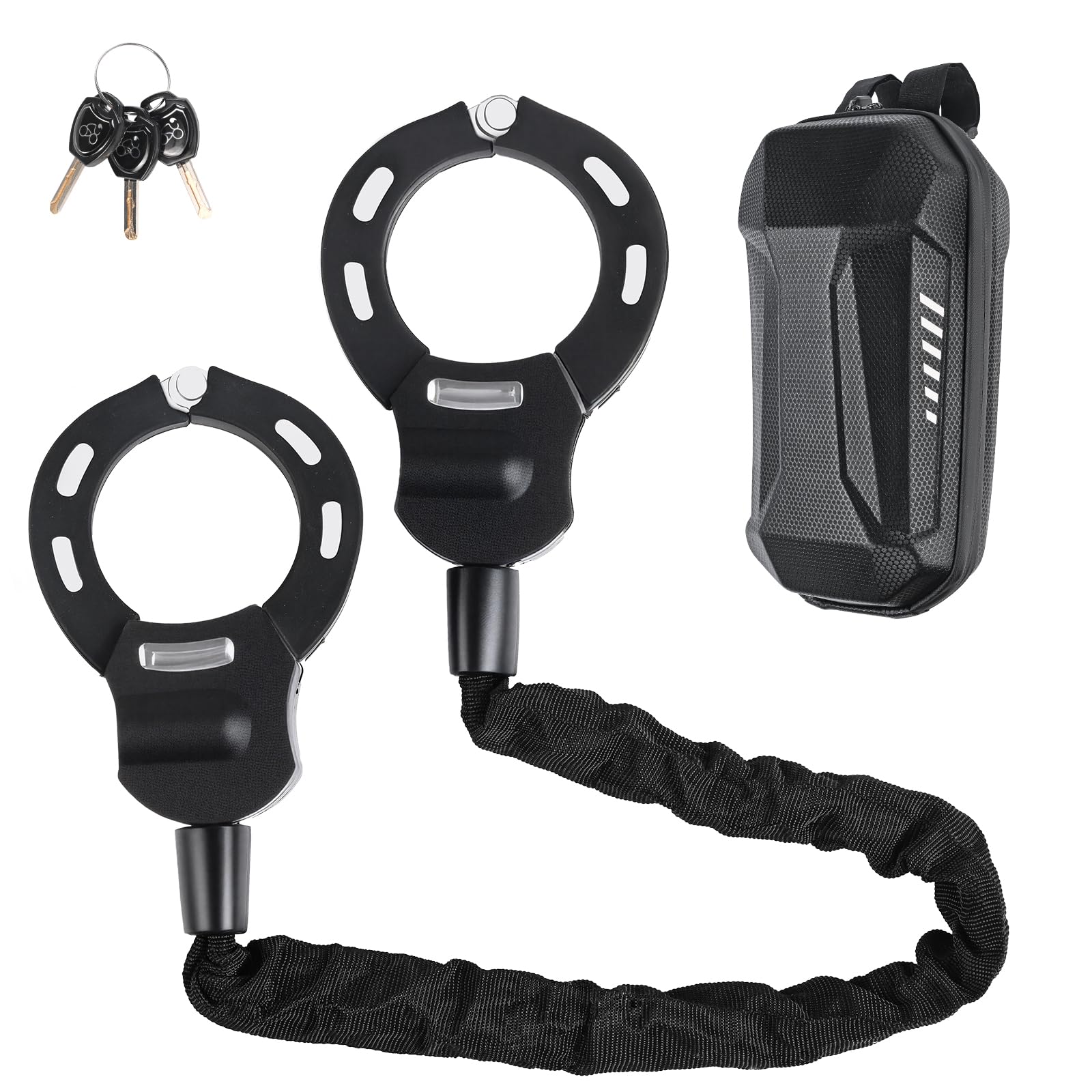 Serratura per scooter elettrico con custodia impermeabile e manicotto di bloccaggio in gomma, serratura ad alta sicurezza, per scooter elettrici/biciclette/e-bike (Nero)