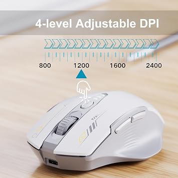 Uineer Bluetooth Mouse, Tri-Mode Wireless, Rechargeable, 3-Device Switch