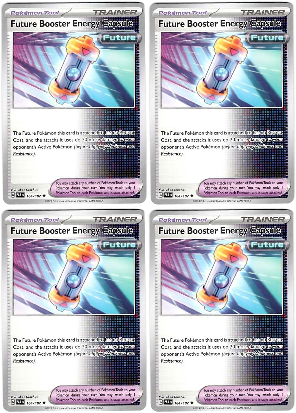 Future Booster Energy Capsule 164/182 - Paradox Rift - Pokemon Trainer Card Lot x4 - Playset