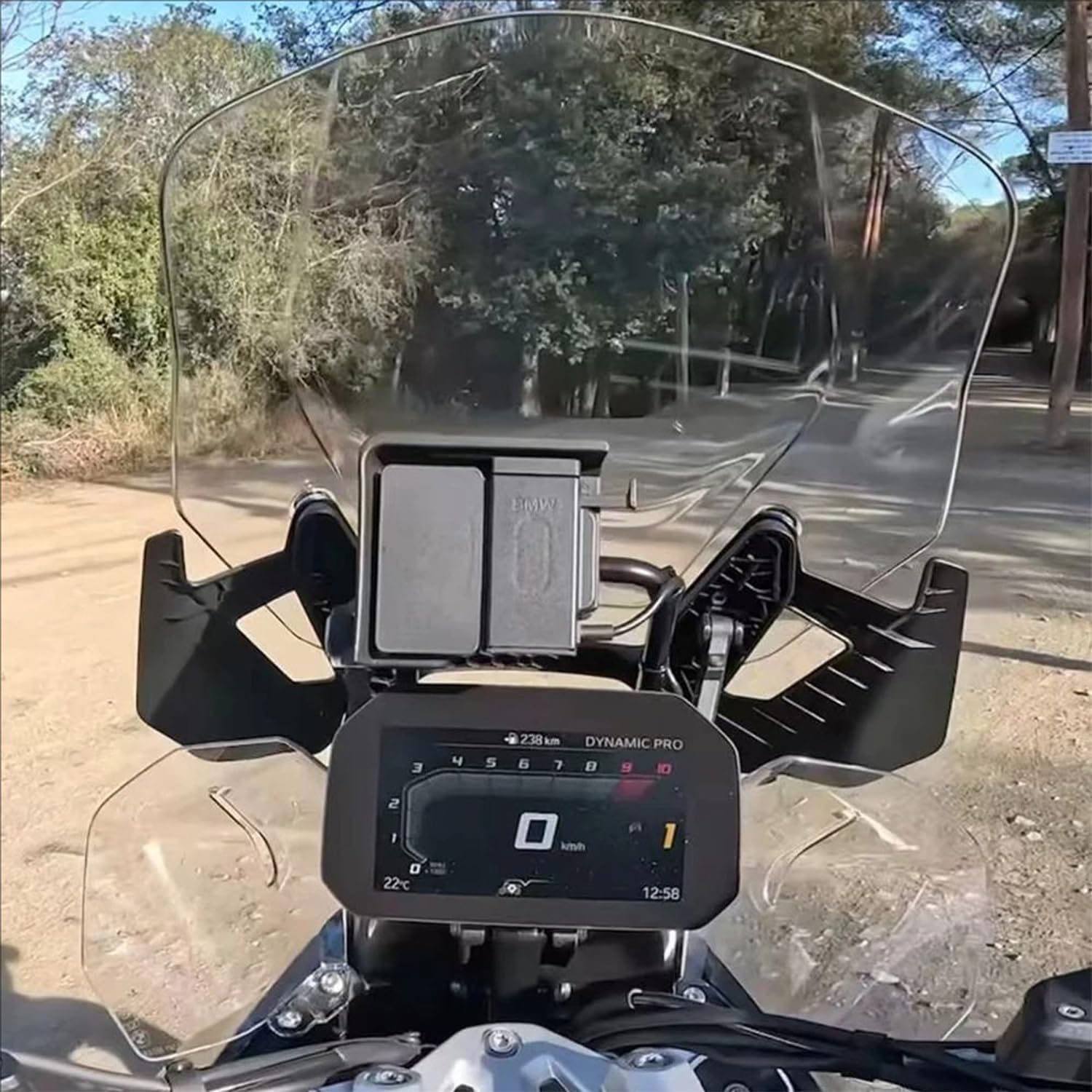 New for BMW R1300GS GPS Mobile Phone Motorcycle Navigation Bracket Support Wireless Charger USB Fast Charging for R1300 GS R 1300 GS r1300gs Cell Phone Cradle (Red Logo) image 3