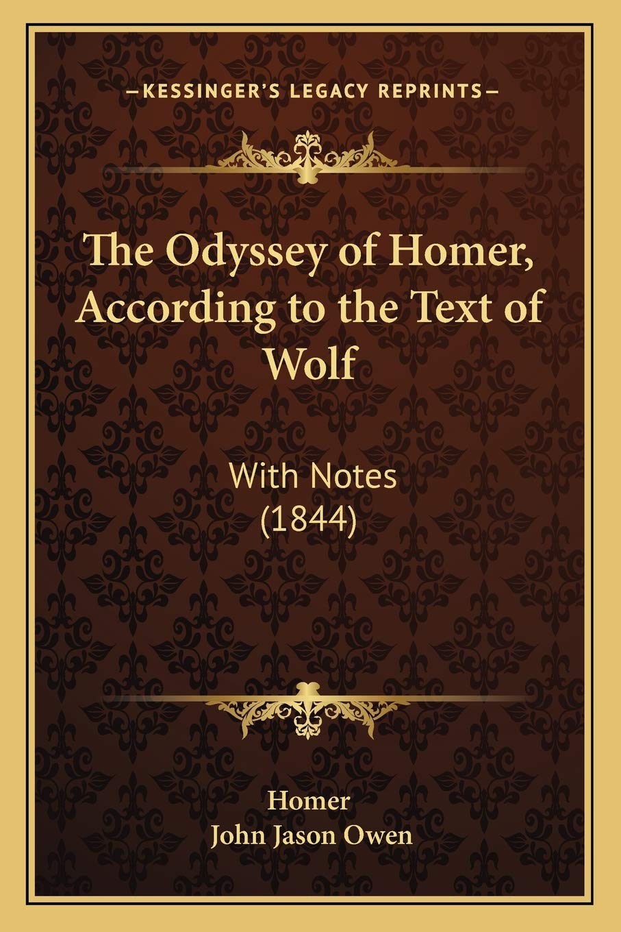 The Odyssey of Homer, According to the Text of Wolf: With Notes (1844)
