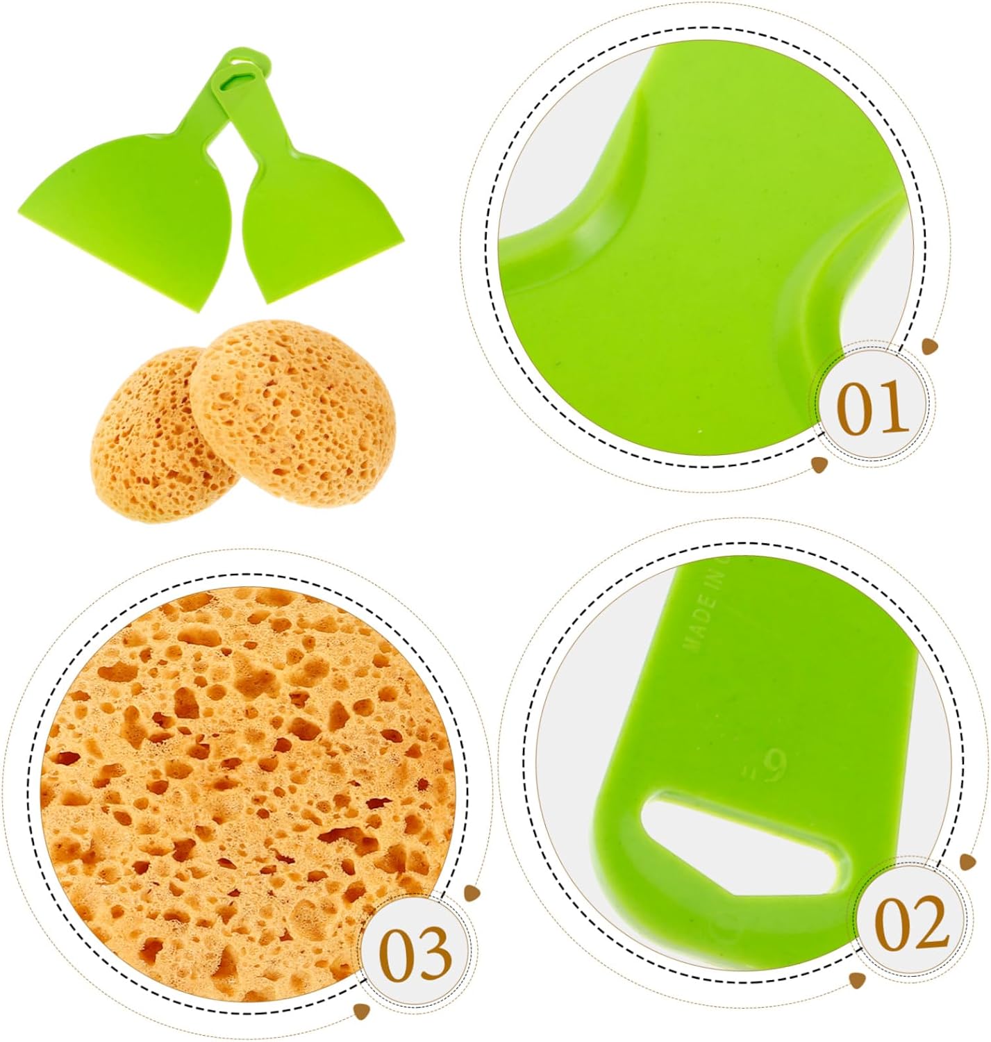 NOLITOY 2pcs Texture Sponge Set for Wall and Ceiling Repair Heavy-Duty Drywall Texture Sponge with Scrapers for DIY Painting and Home Decor