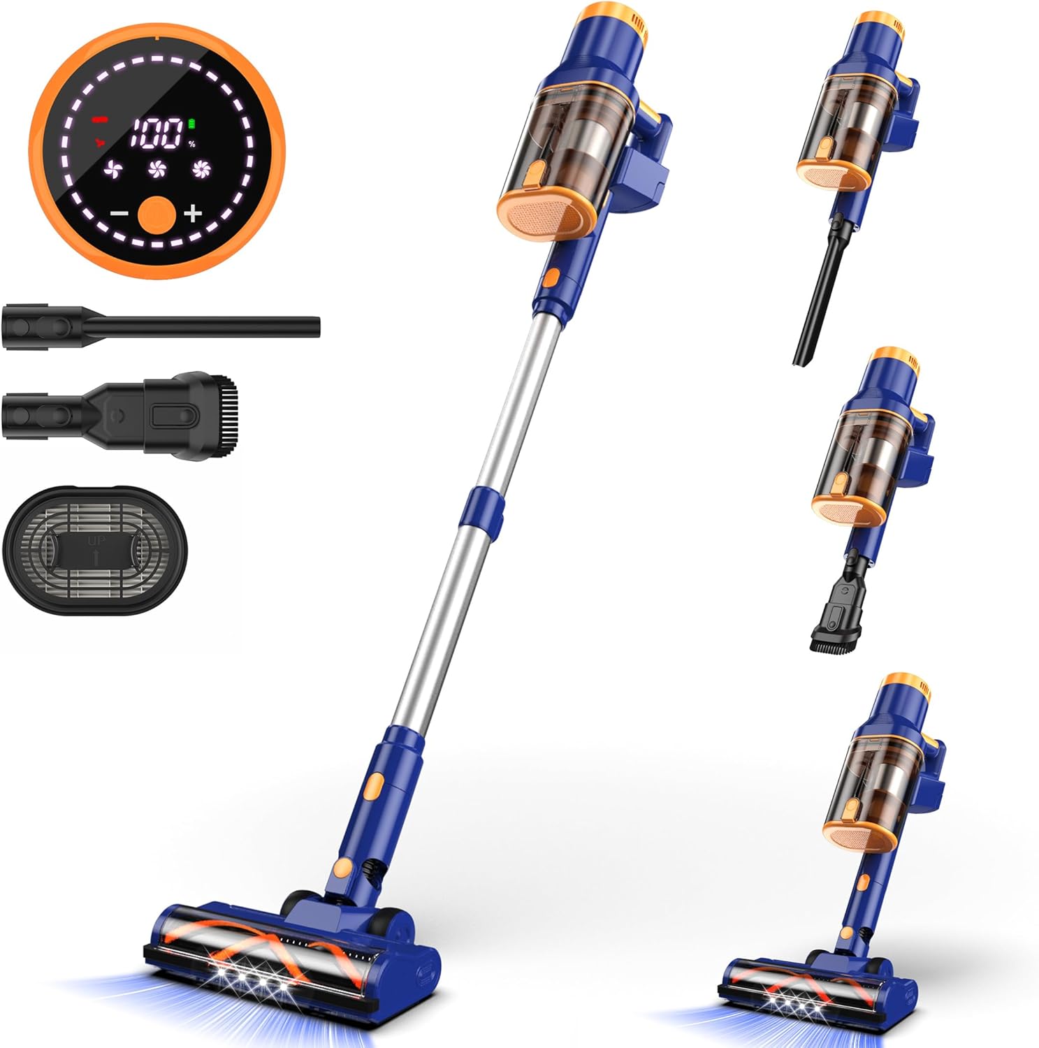 Stick Vacuum,350W/23Kpa Stick Vacuum with Smart Display (L)