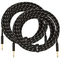 Vista 19 de Fender 10-Foot Professional Instrument Cable, Straight-Angle, Desert Camo - 2 Pack