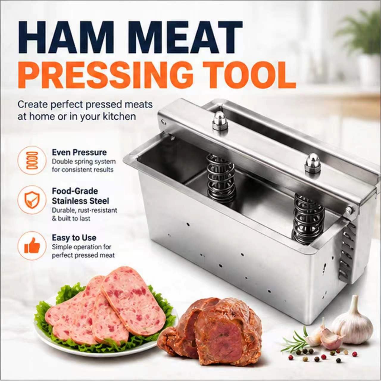 Stampo per Carne in Acciaio Inossidabile, Doppia Compressione