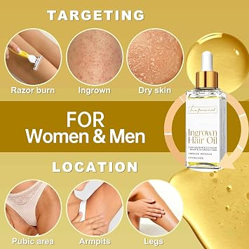LA.PERSONAL Ingrown Hair Oil, Ingrown Hair Serum for Razor Bumps & Burns, Body Oil After Shaving for Bikini Line, Legs, Underarm, Moisturizing & Soothing Redness and Irritation, Men & Women, 40ml
