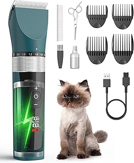 oneisall Cat Clippers for Matted Hair, 5-Speed Quiet Cat Grooming kit, Cordless Pet Shaver for Long Hair,Waterproof Pet Ha...