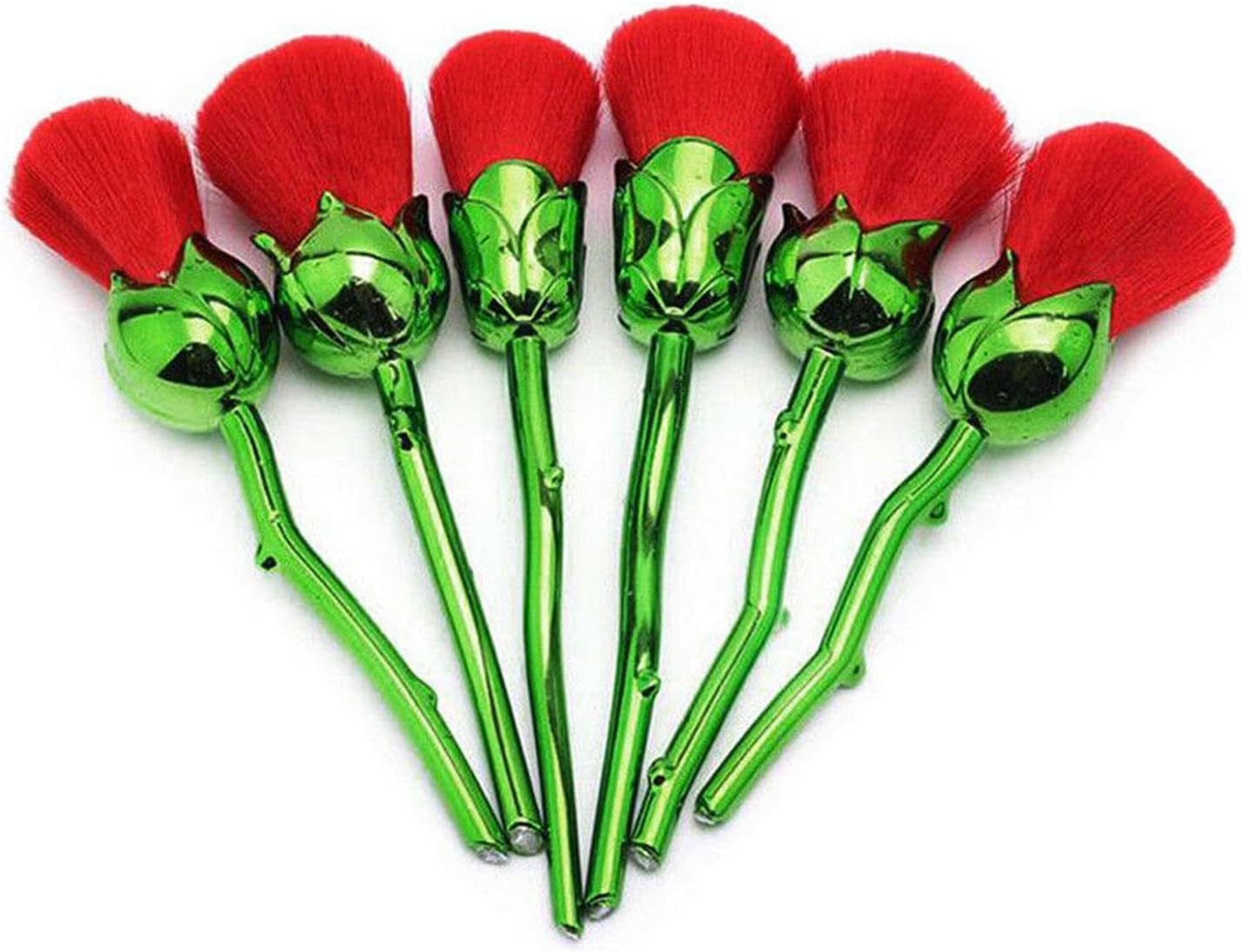 6 Pieces Rose Flower Shaped Professional Cosmetic Make Up Brushes