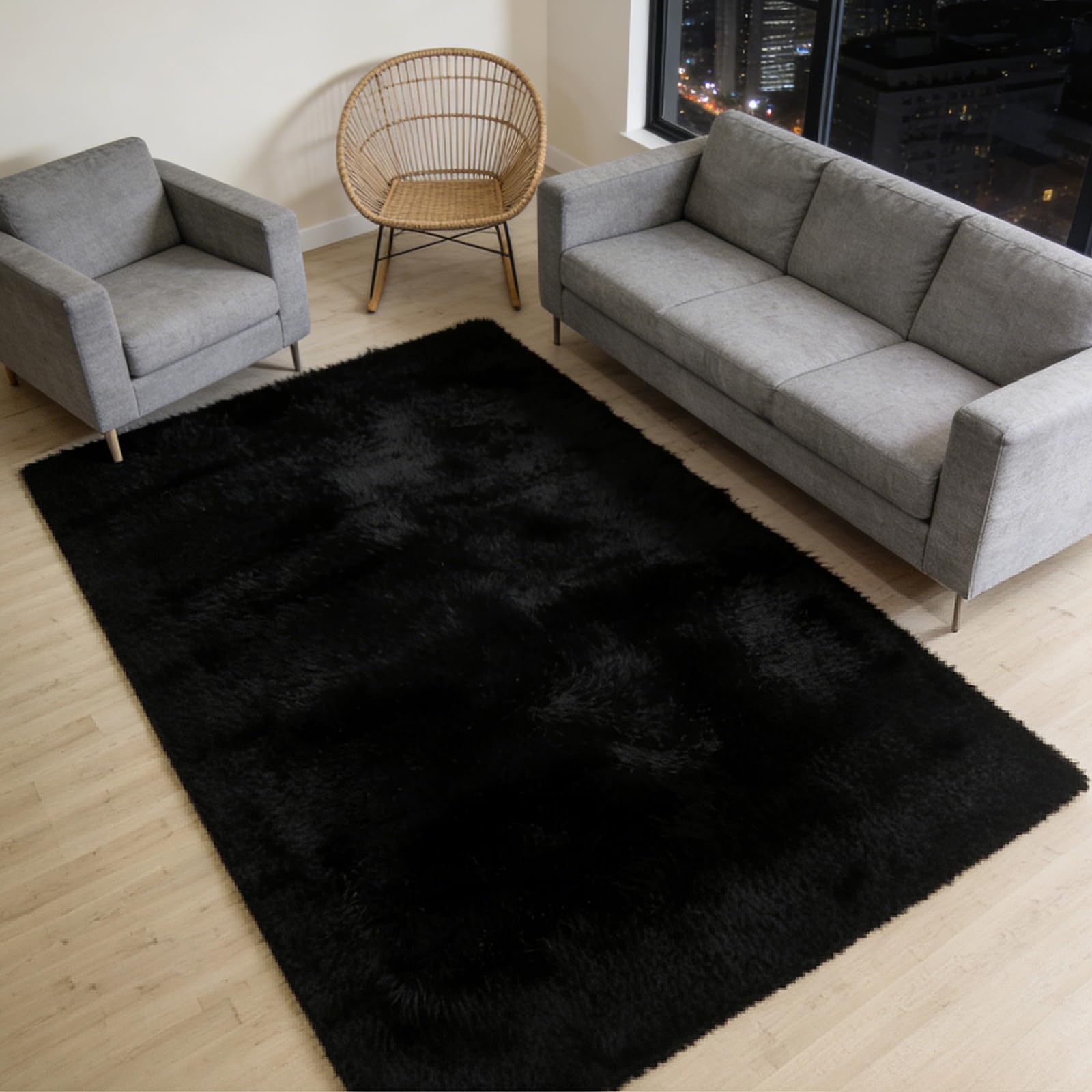 Tapis bébé 150x260 lavable idéal sous le canapé pour un salon cosy