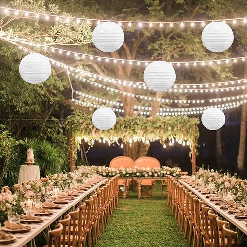 Miniatura 75 de BEISHIDA Faroles de papel redondos amarillos de 12 pulgadas, decorativos, colgantes, asiáticos, chinos, japoneses, lámpara para cumpleaños