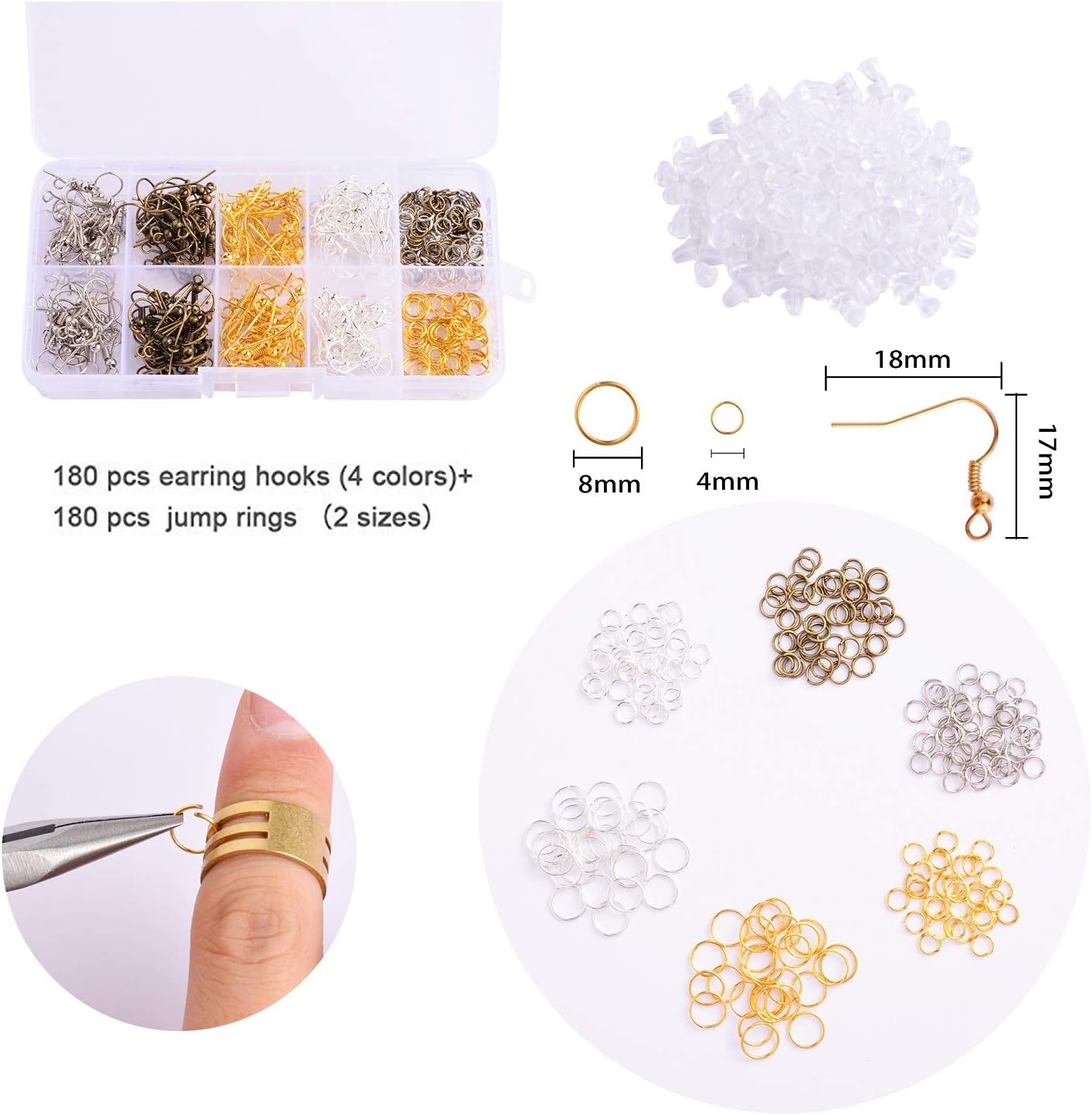 Dorhui Leather Earring Making Kits Include 24 Pieces Faux Leather Sheet, and 180pcs Earring Hooks, 180pcs Jump Rings, Pliers for Earring Making Crafts Great Gift for Mother's Day