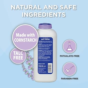 HealthWise Corn Starch Baby Powder, Lavender, Talc-Free, 15 oz | Absorbs Moisture for Gentle Skin Comfort, Soothing Lavender, Talc-, Paraben- & Phthalate-Free