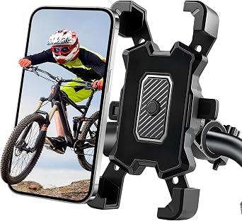 Accessonico Bike Phone Holder, Anti-Vibration & Safety Lock Motorbike Phone Mount, Universal 360  Rotatable Bicycle Holder Compatible with iPhone 17 Pro Max/15/S25 Ultra, 4.5-6.8  Phone