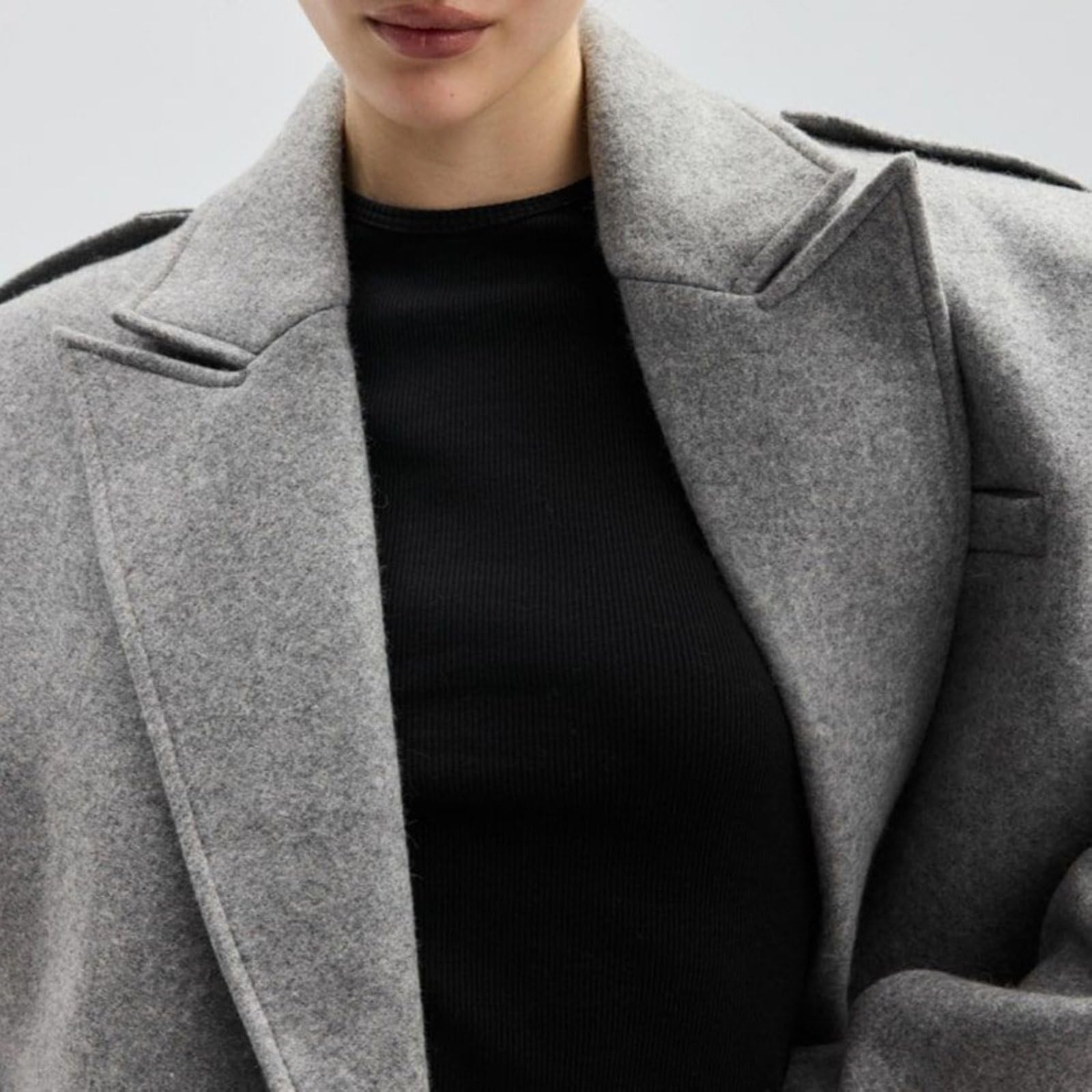 Blazer Casual Da Donna, Manica Lunga Modello Boyfriend Vestibilità Comoda Aperto Sul Davanti Giacche Corte