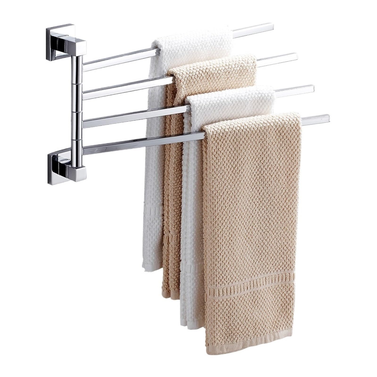 Towel Holder Stainless Steel Swing Arms Rail Wall Mounted Rack Space Saving Hanger Bathroom Hardware For Home Hotel for Bathroom(Four)