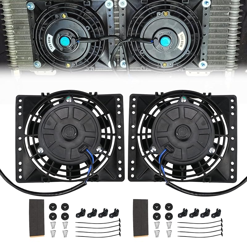 Kit com 2 Ventoinhas Elétricas Slim PRUNkuar de 6" para Radiador – 12 V, 80 W