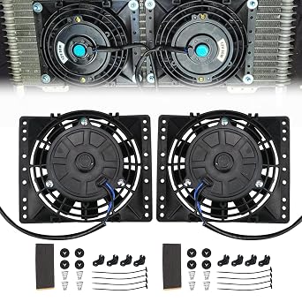 6 بوصة صغيرة ضئيلة دفع سحب مروحة التبريد الكهربائية 650 CFM المبرد النفط برودة جبل كيت أسود 2 Pcs