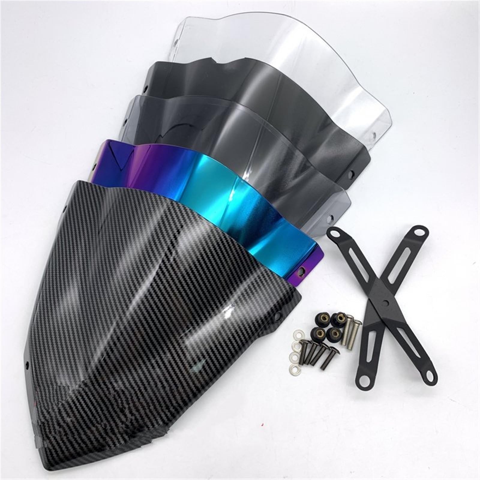 RHO- Pare-brise De Moto Moto Modification Noir Pare-Brise Pare-Brise Protecteur Pour Yamaha MT