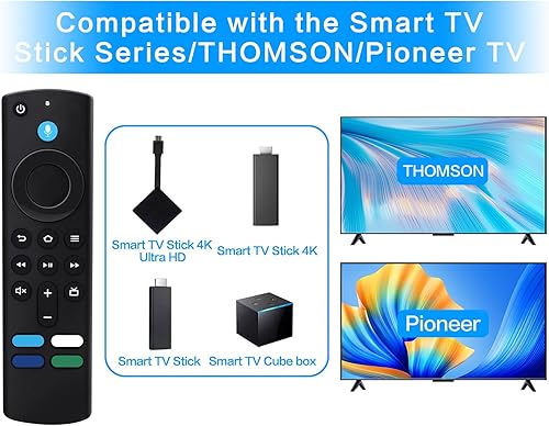 Miniatura 2 de Control remoto de voz de repuesto L5B83G apto para AMZ Smart TV Stick (Lite, 4K, 4K Max, 2 generación, 3 generación), paquete Smart TV Stick 4K,