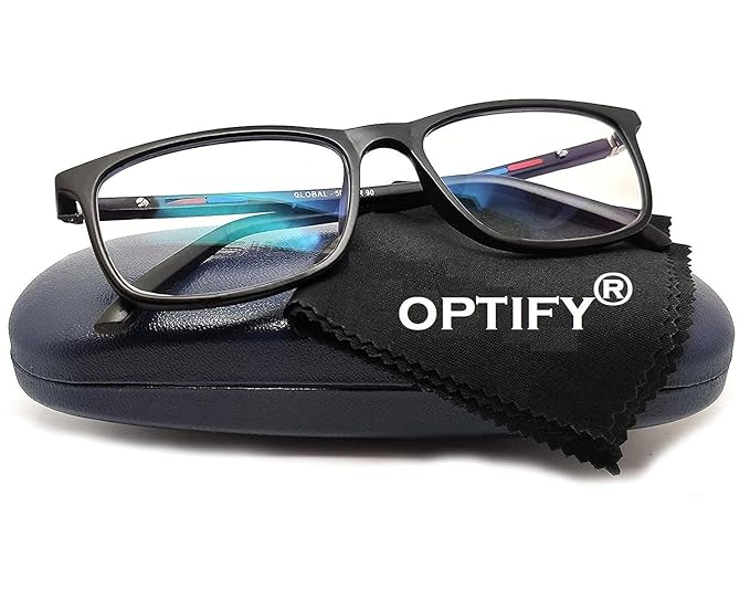 Optify Blue Ray Power Spectacles with Anti-glare UV by Computer Tablet Laptop Mobile (Unisex) (Zero)
