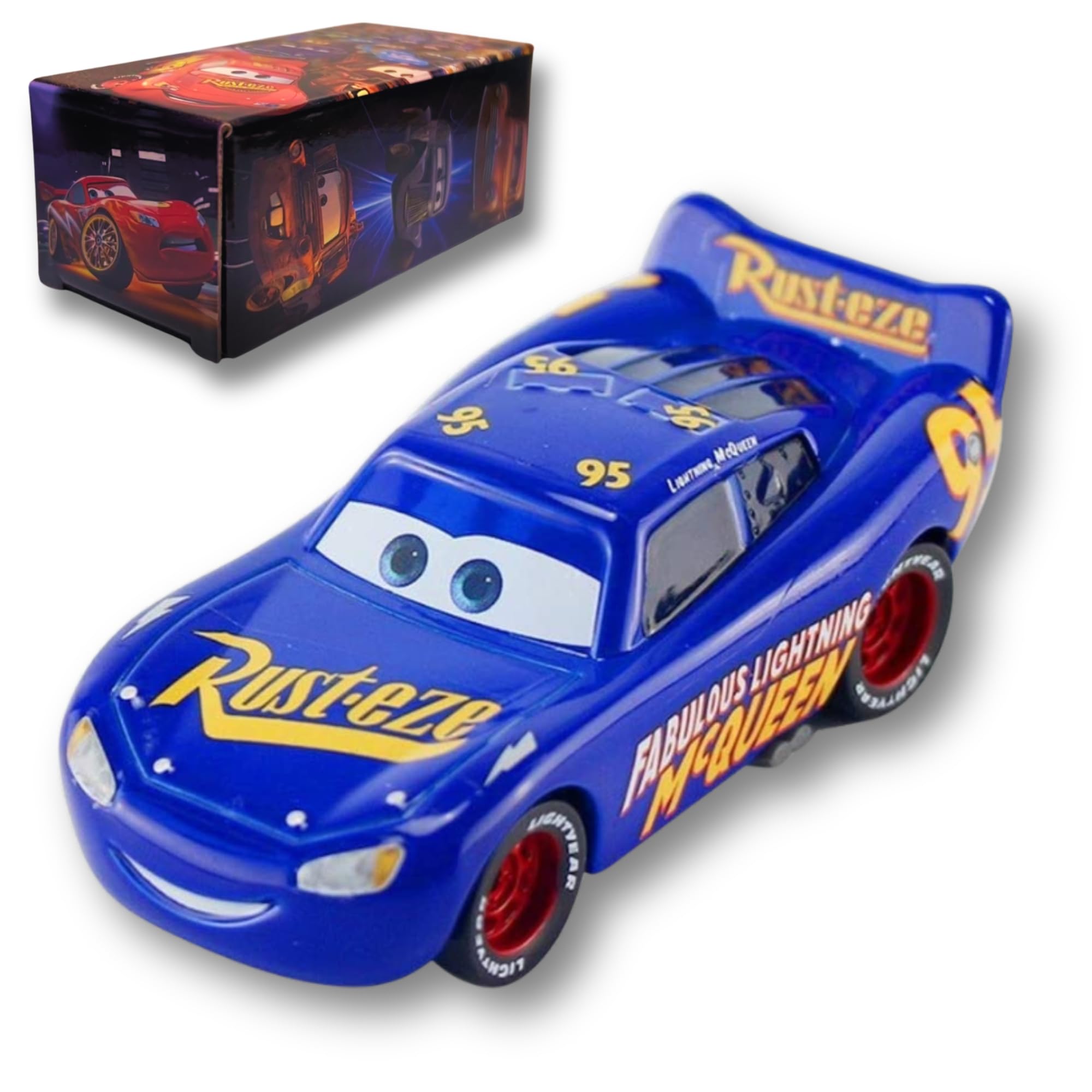 Die-Casting Racers Toy Cars, Safety Alloy Material for Childs, Beauty Color Box Packaging for Your Son Birthday, Inspired by Favorite Characters, Gift for 3+ Years Old (MCQ 3.0Blue)