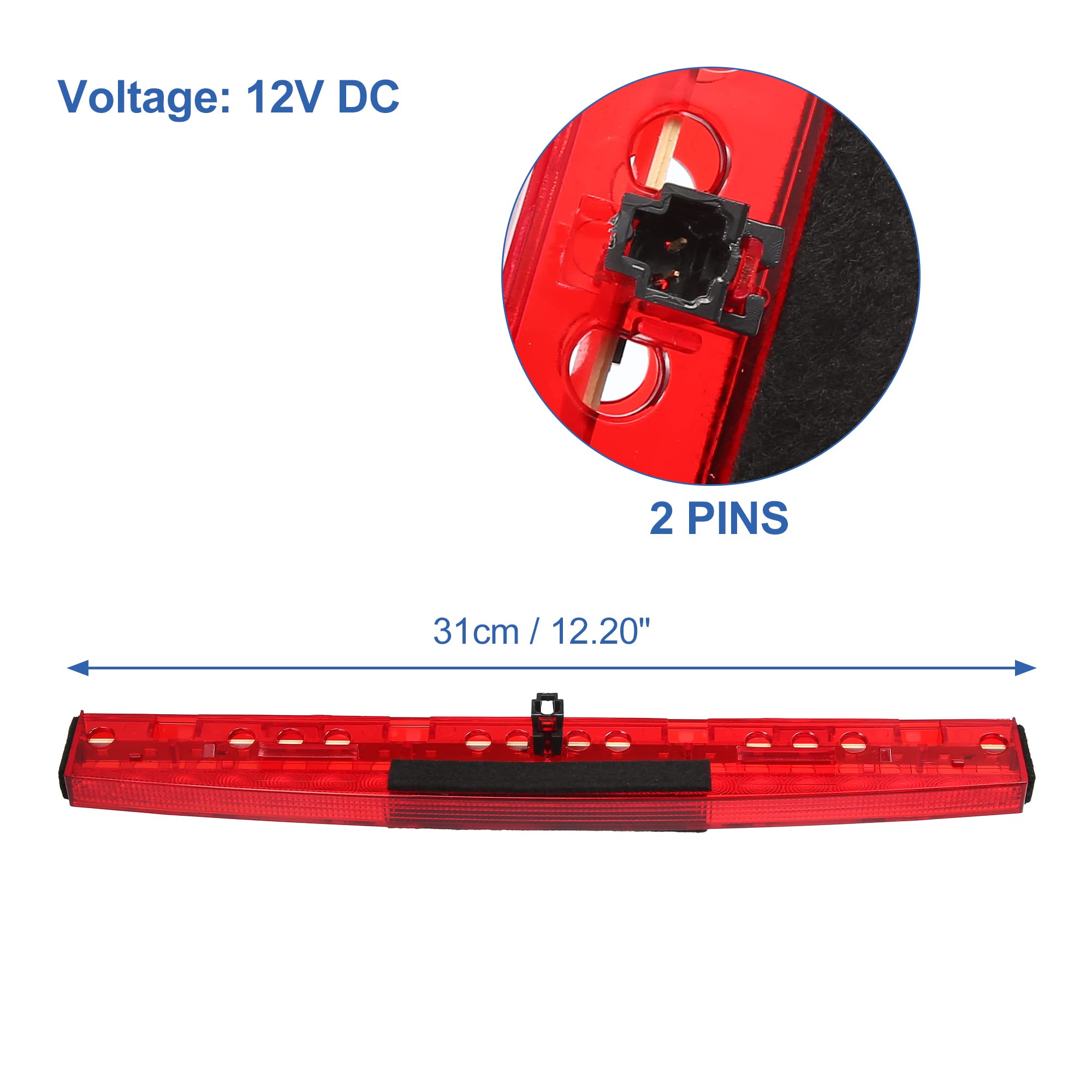 X AUTOHAUX Alto Nivel Tercero Trasero Freno Detener Luz 8E5945097C para Audi A4 Rojo