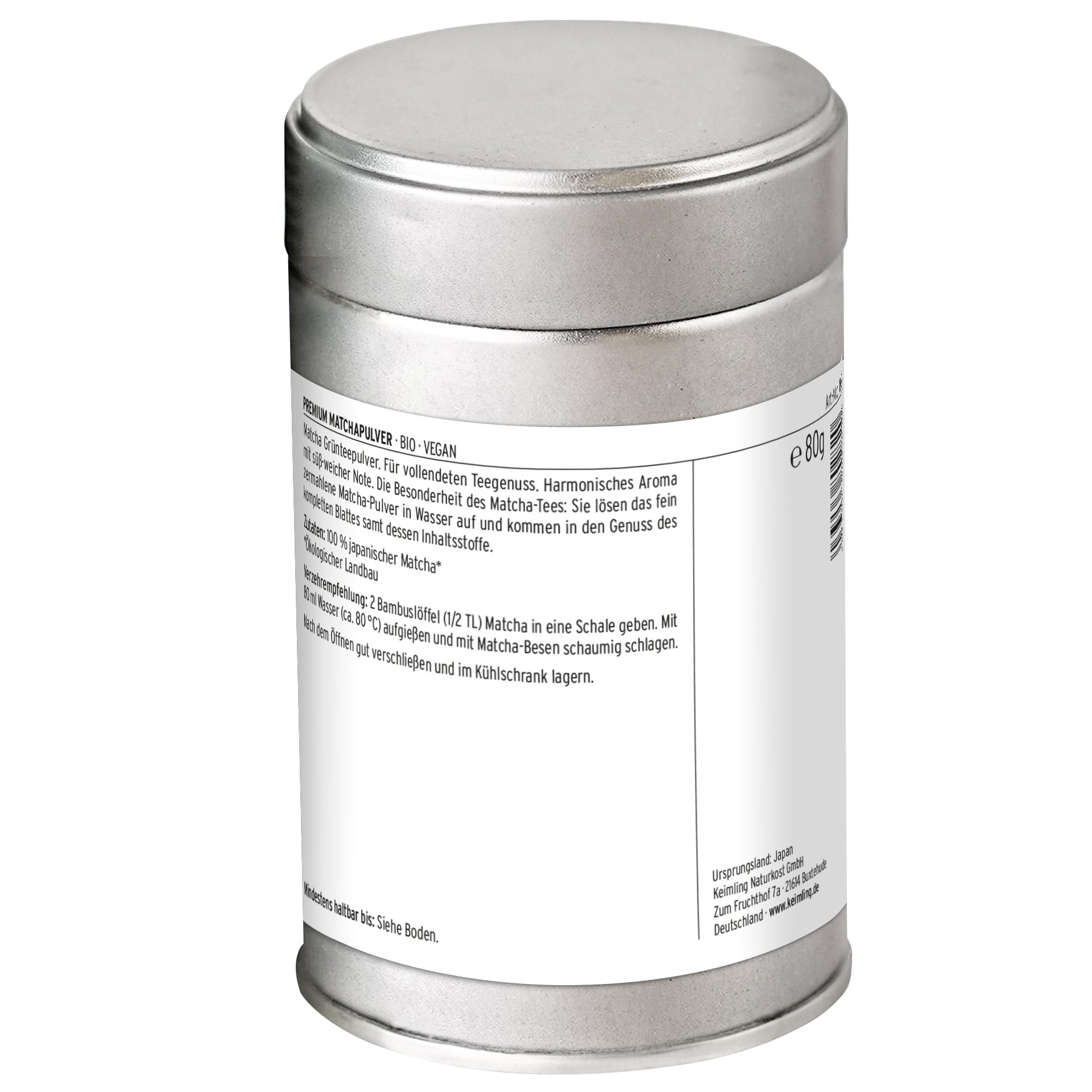Matcha Ceremonial Grade | Premium Bio Matcha Pulver aus Japan, 80 g | Premium Grüntee, 100% rein & natürlich, ideal für Tee, Latte & Smoothies