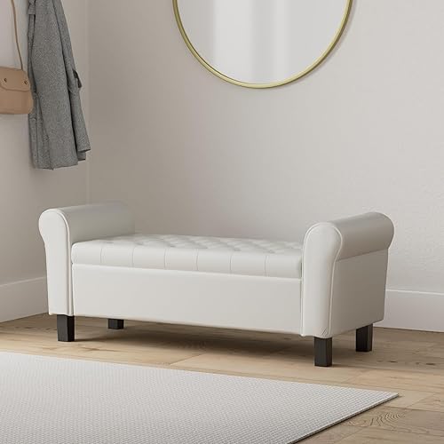 Miniatura 2 de Babion Banco de almacenamiento para el extremo de la cama, banco otomano de almacenamiento con botones copetudos, 51 pulgadas, banco de