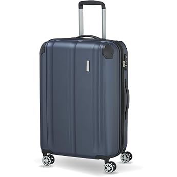 Travelite Hartschalenkoffer mittelgro  erweiterbar 4 Rollen City Trolley mit kratzfester Oberfl che TSA Schloss Dehnfalte 68 cm 78-86 Liter