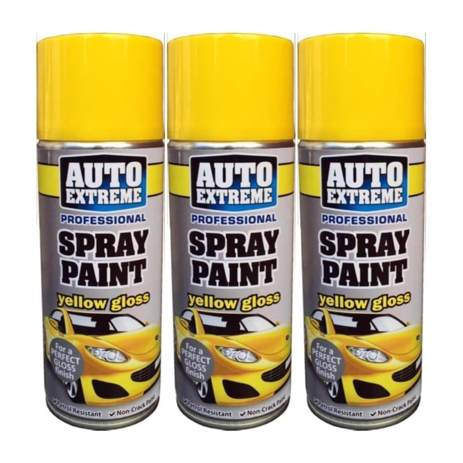 YSAMAX All Purpose Auto Extreme Spray Paint, Yellow Gloss Aerosol, Boast a Stunning Appearance, Long-Lasting Durability, Effortless Excellence, 250 ML (3PCS)