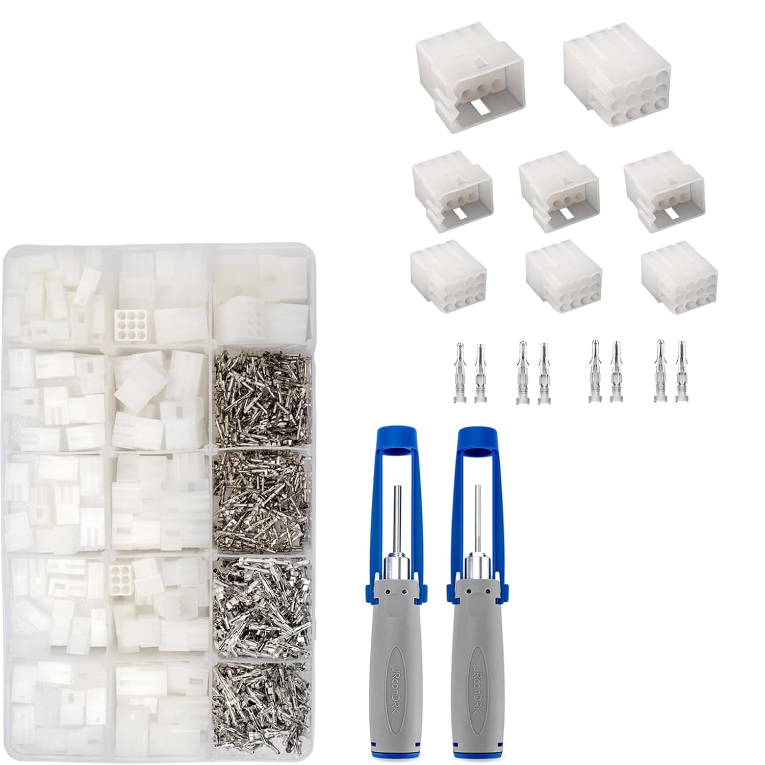 JRready ST6420 Pin and Socket Power Connectors 12 Circuits (4 Matched Sets) 14-20 AWG Compatible with Molex Standard.093 12 Pin Male& Female Connector+ST6478 093" 062" Connector Kit